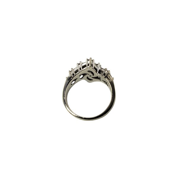 14 Karat White Gold and Diamond Bypass Ring Size 7 #19549 - Picture 4 of 7